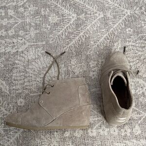 Toms Taupe Wedge Ankle Boots